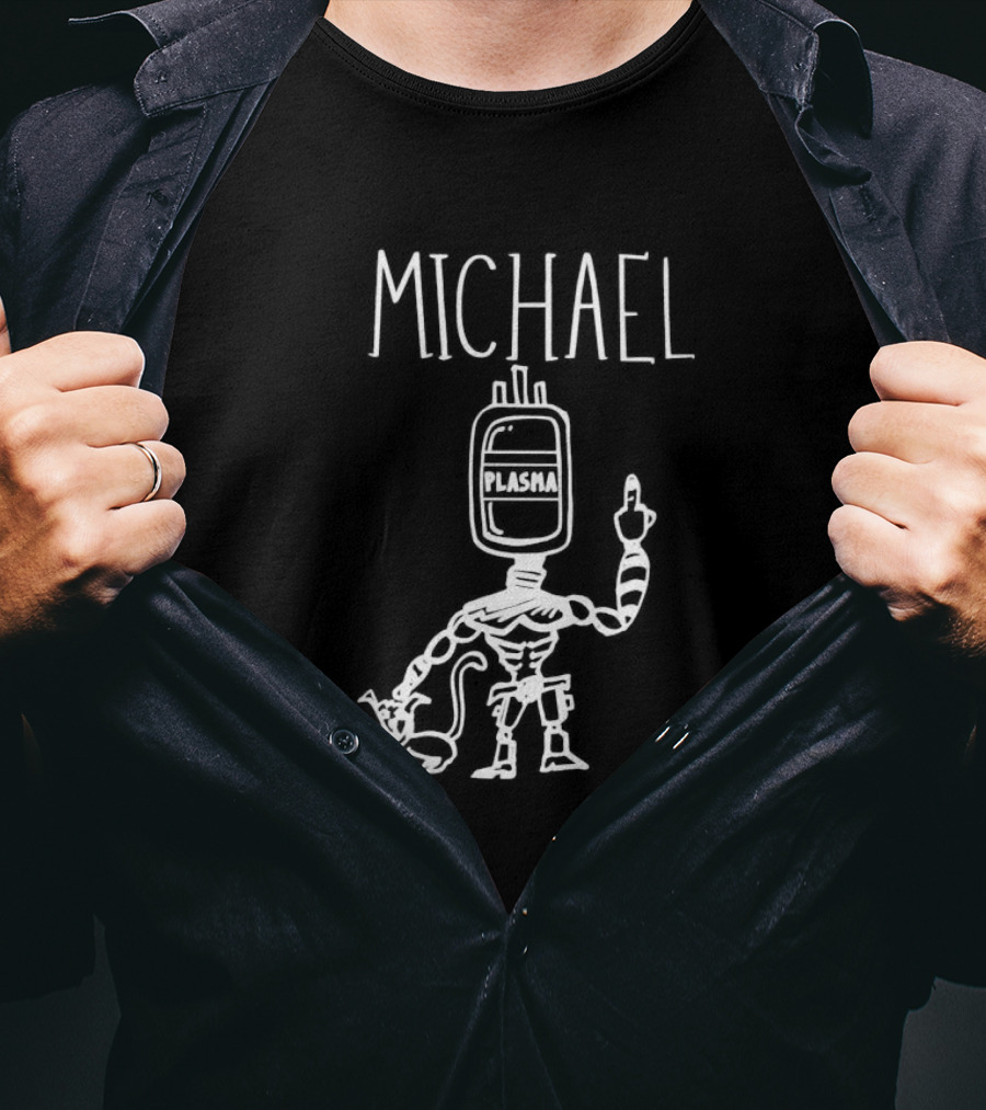 Michael Robot Plasma Figure With Cat T-Shirt