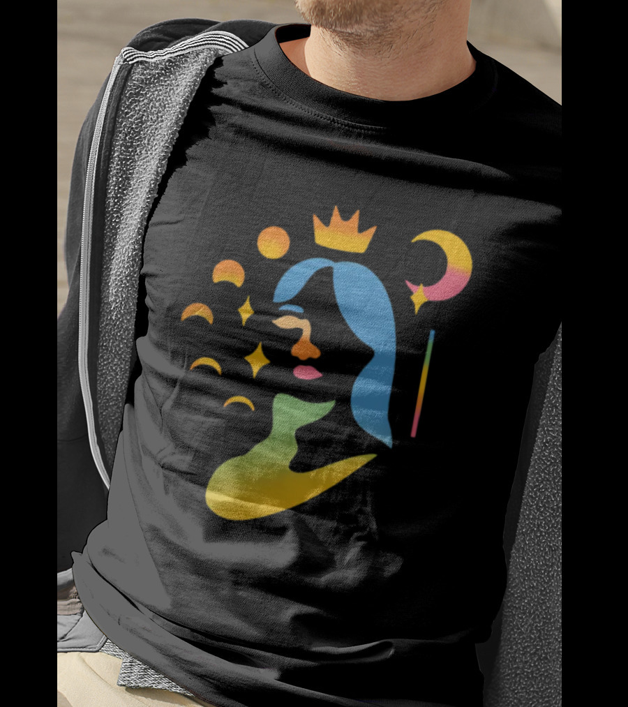 Mxmtoon Gradient Crown Moon Stars T-Shirt