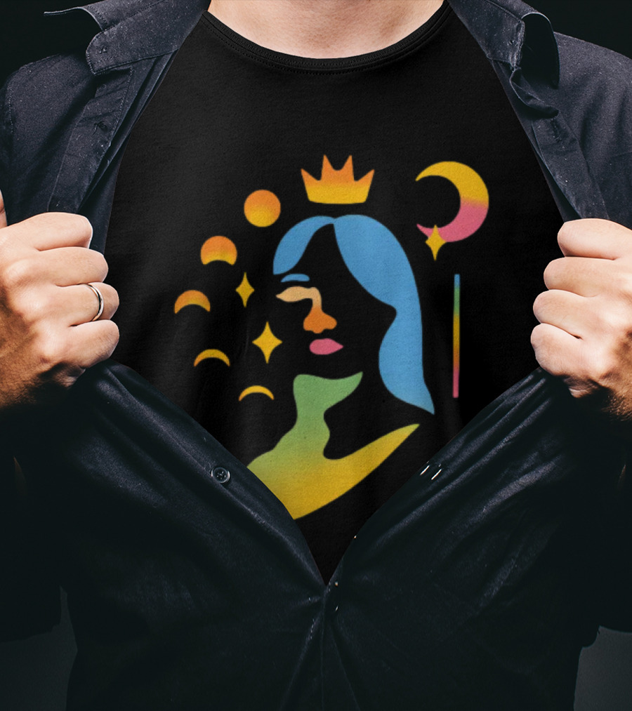 Mxmtoon Gradient Crown Moon Stars T-Shirt