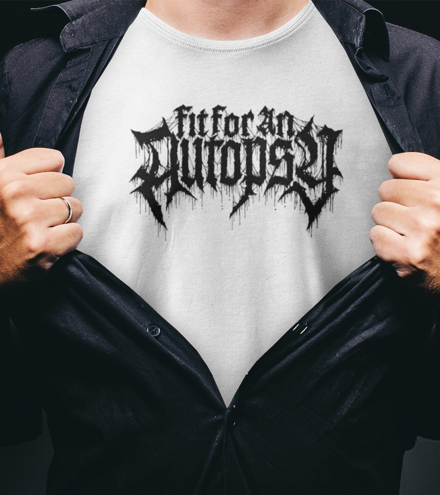 Fit For An Autopsy Dripping Black Metal Text T-Shirt