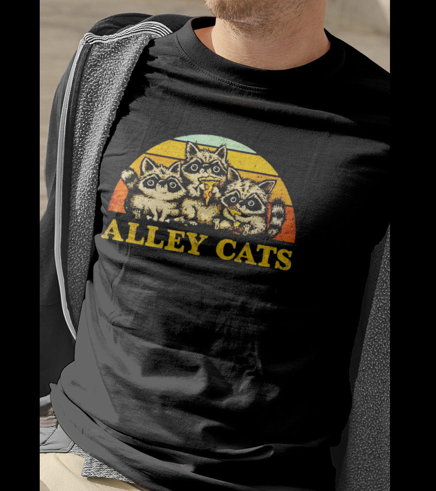 Alley Cats Retro Raccoons T-Shirt