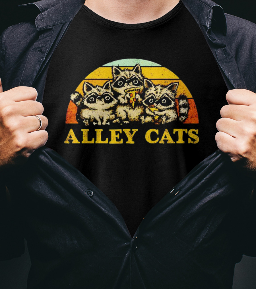 Alley Cats Retro Raccoons T-Shirt