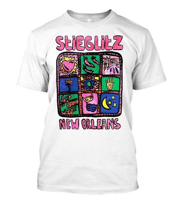 Stieglitz New Orleans Heart Jazz Mask Stars Moon Hand Flower Mardi Gras T-Shirt