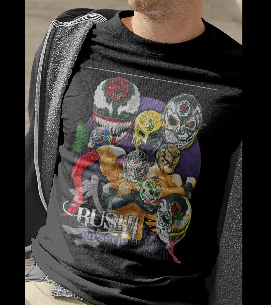Bushi En Serio Wonderland Wrestle Face Mask Collection T-Shirt