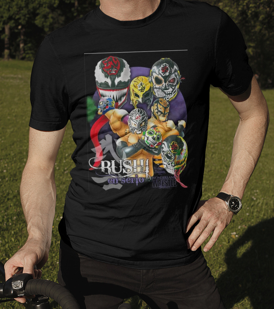 Bushi En Serio Wonderland Wrestle Face Mask Collection T-Shirt