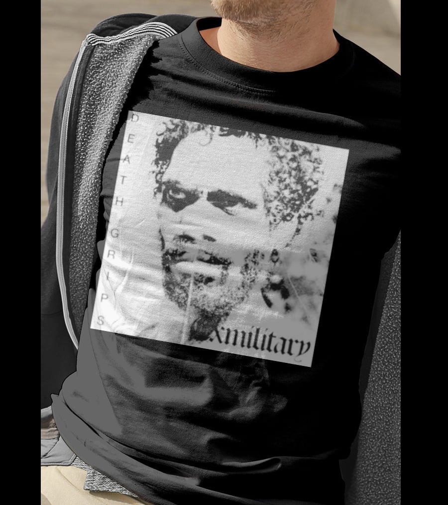 Death Grips Exmilitary Album Cover Image White Letters And Portrait T-Shirt