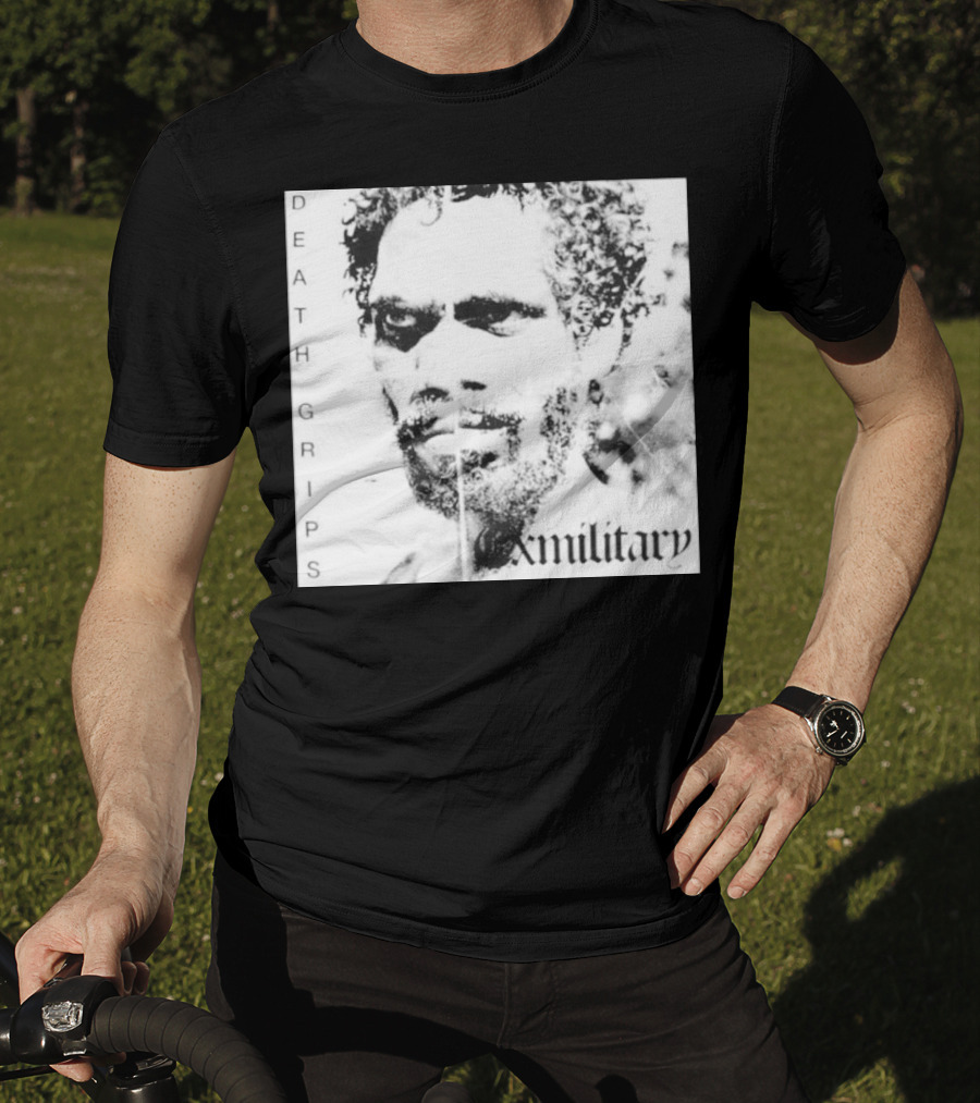 Death Grips Exmilitary Album Cover Image White Letters And Portrait T-Shirt