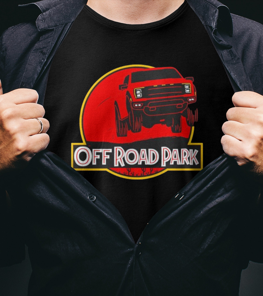 Off Road Park Off-Roading Adventure Red Truck Circle T-Shirt