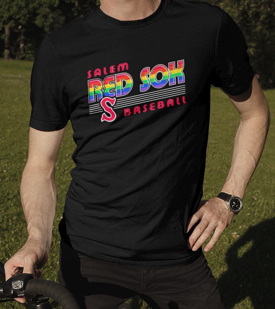 Salem Red Sox Baseball Pride Rainbow T-Shirt