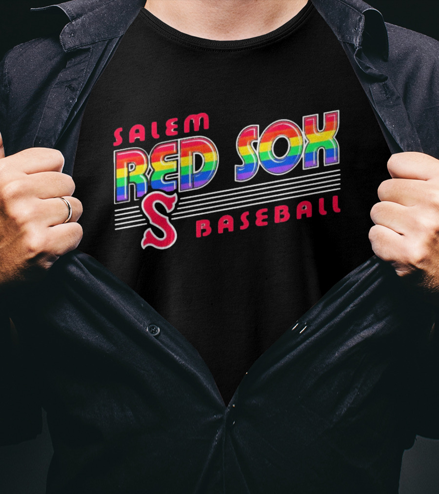 Salem Red Sox Baseball Pride Rainbow T-Shirt