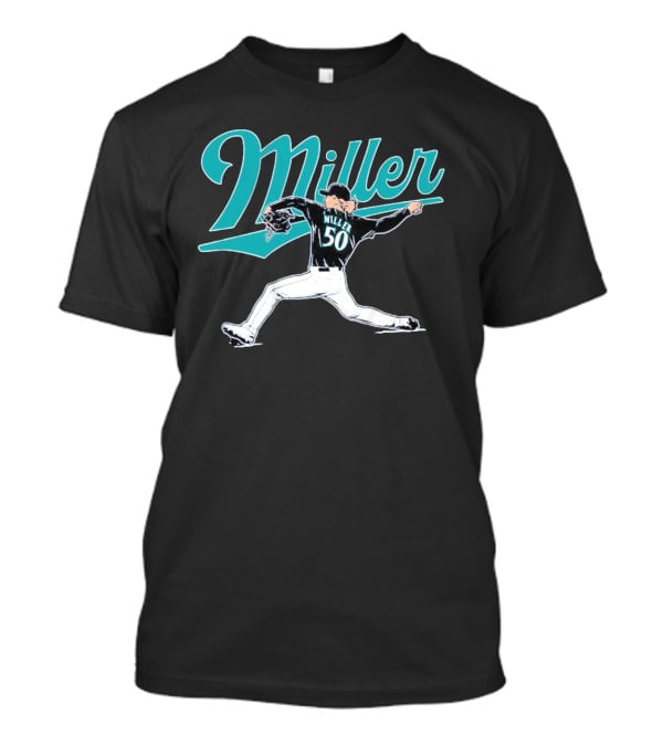 Seattle Mariners Bryce Miller 50 Pitcher T-Shirt