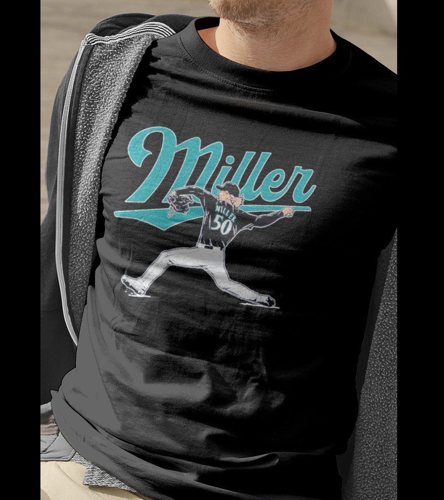 Seattle Mariners Bryce Miller 50 Pitcher T-Shirt