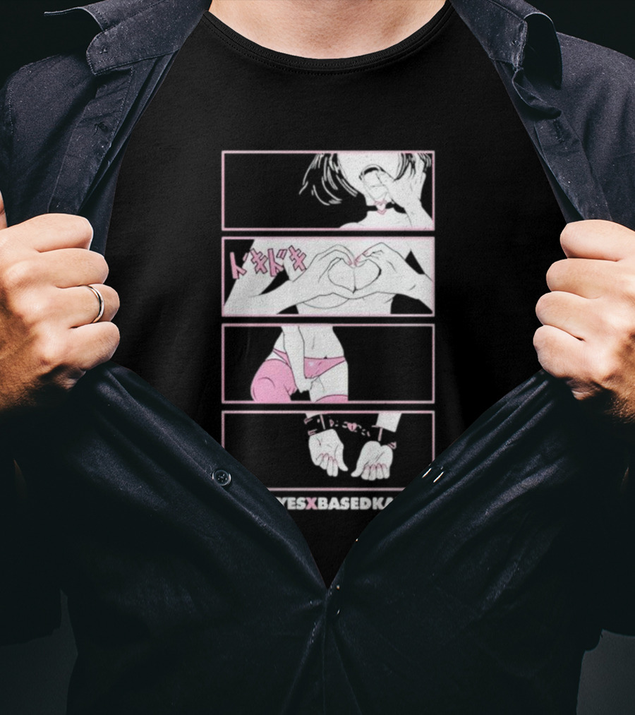 Foureyes X Based Kawaii Tokidoki Hand Heart Pink Aesthetic T-Shirt