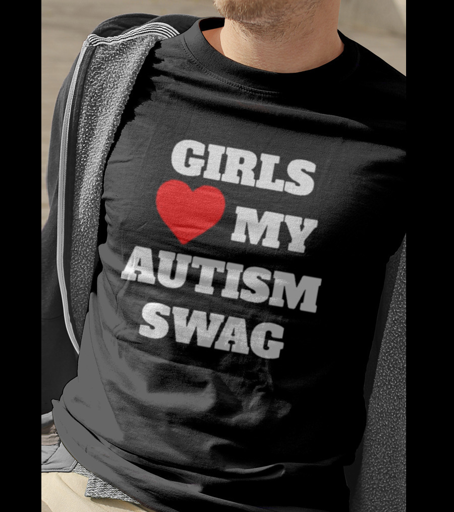 Girls Love Heart My Autism Swag T-Shirt