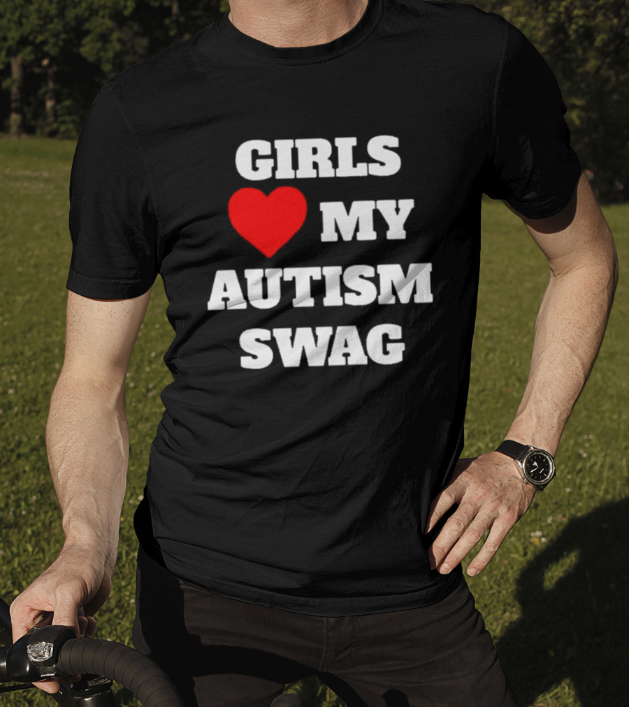 Girls Love Heart My Autism Swag T-Shirt