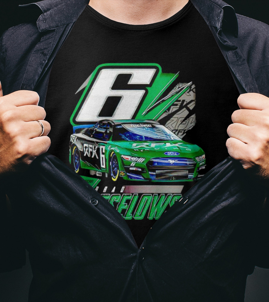 Brad Keselowski Number 6 RFK Racing Green Car T-Shirt