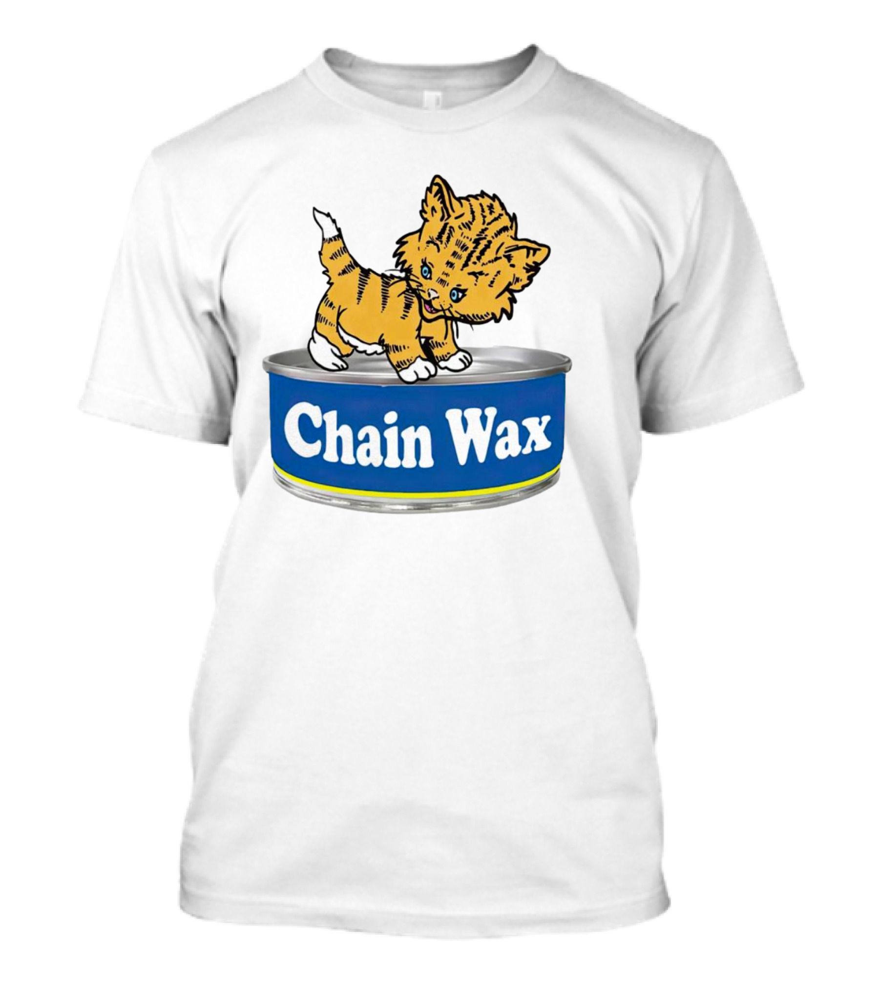 Cat Chain Wax Cute Kitten On Tin T-Shirt