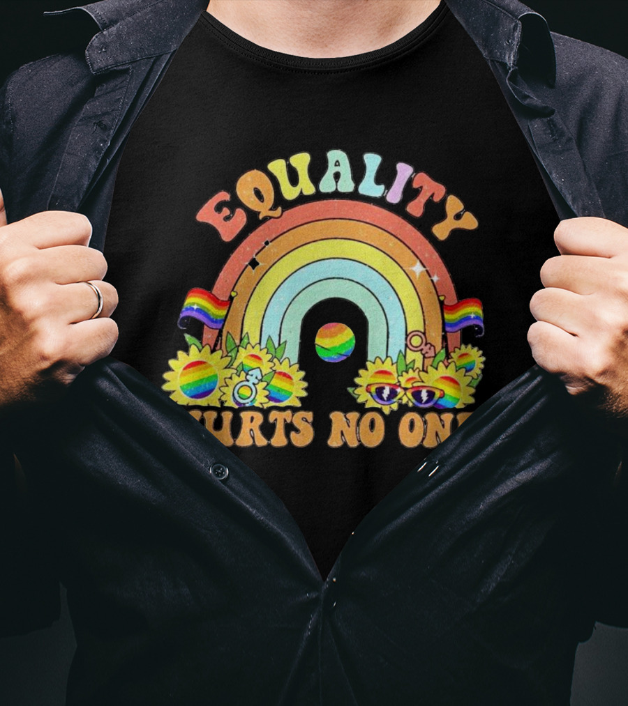 Equality Hurts No One Rainbow Sunflowers Pride Flags T-Shirt