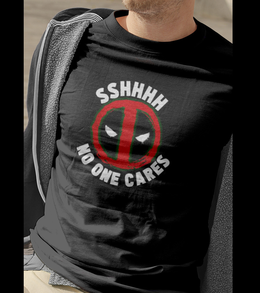 Marvel Deadpool Shhhh No One Cares Iconic T-Shirt