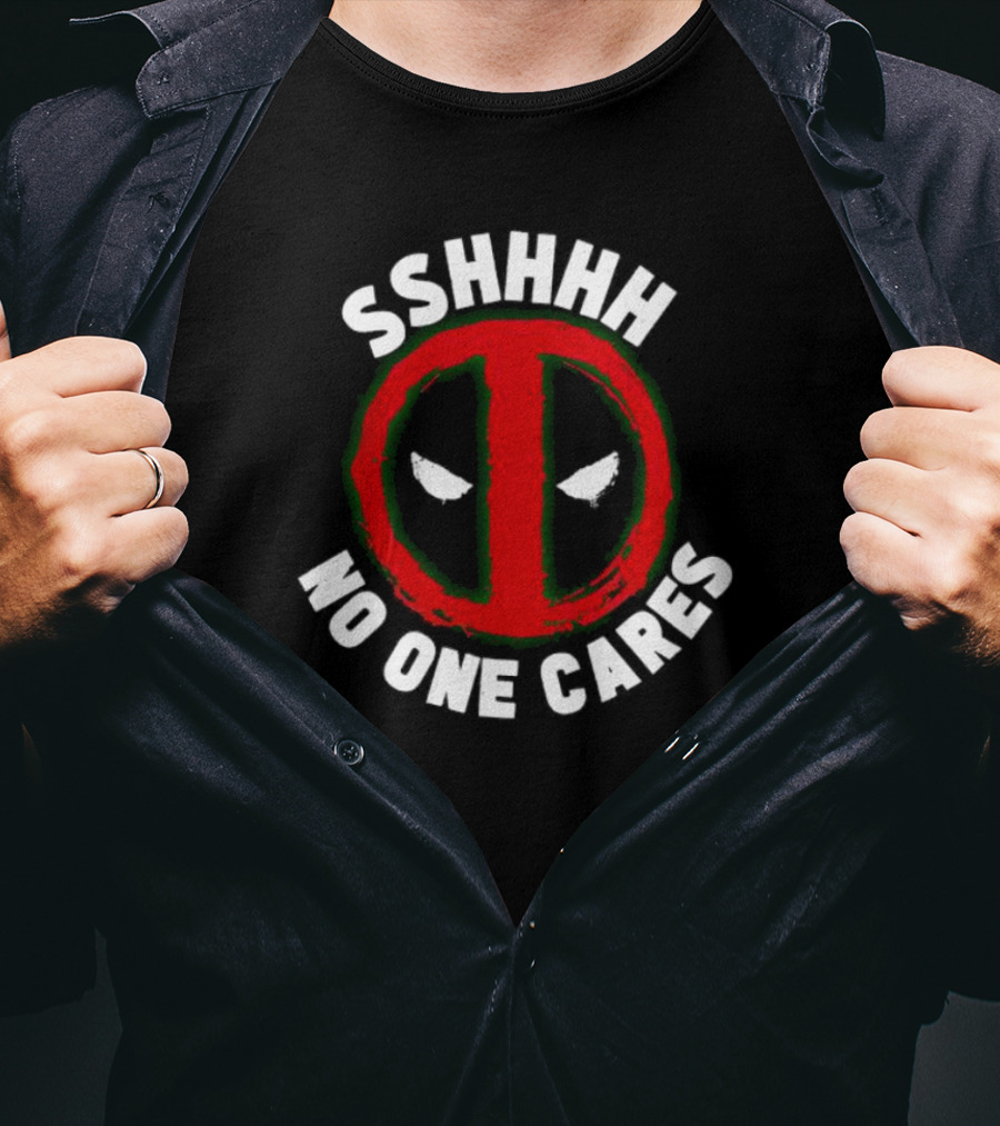 Marvel Deadpool Shhhh No One Cares Iconic T-Shirt