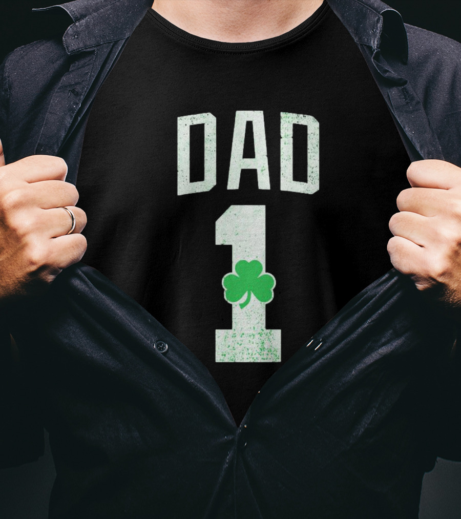 1 Dad Irish Shamrock T-Shirt