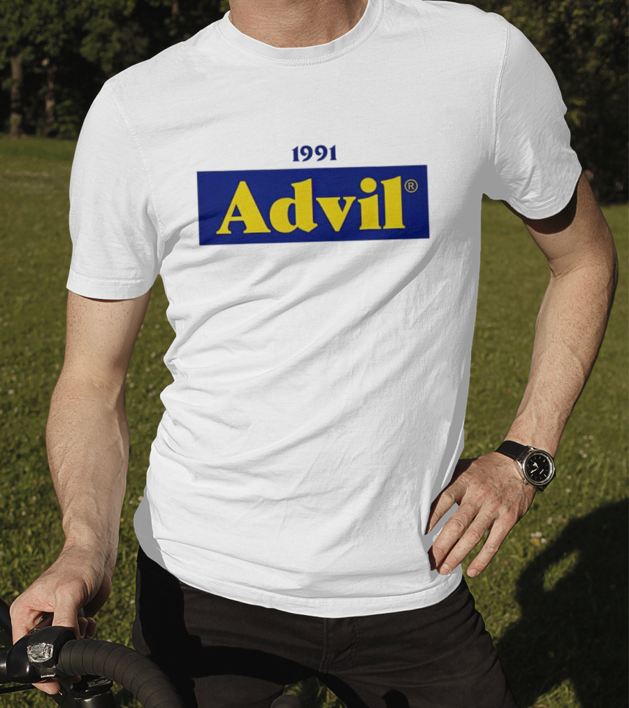 1991 Advil Classic Blue Yellow T-Shirt
