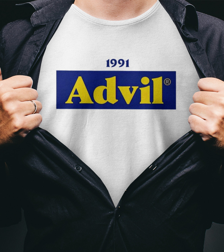 1991 Advil Classic Blue Yellow T-Shirt