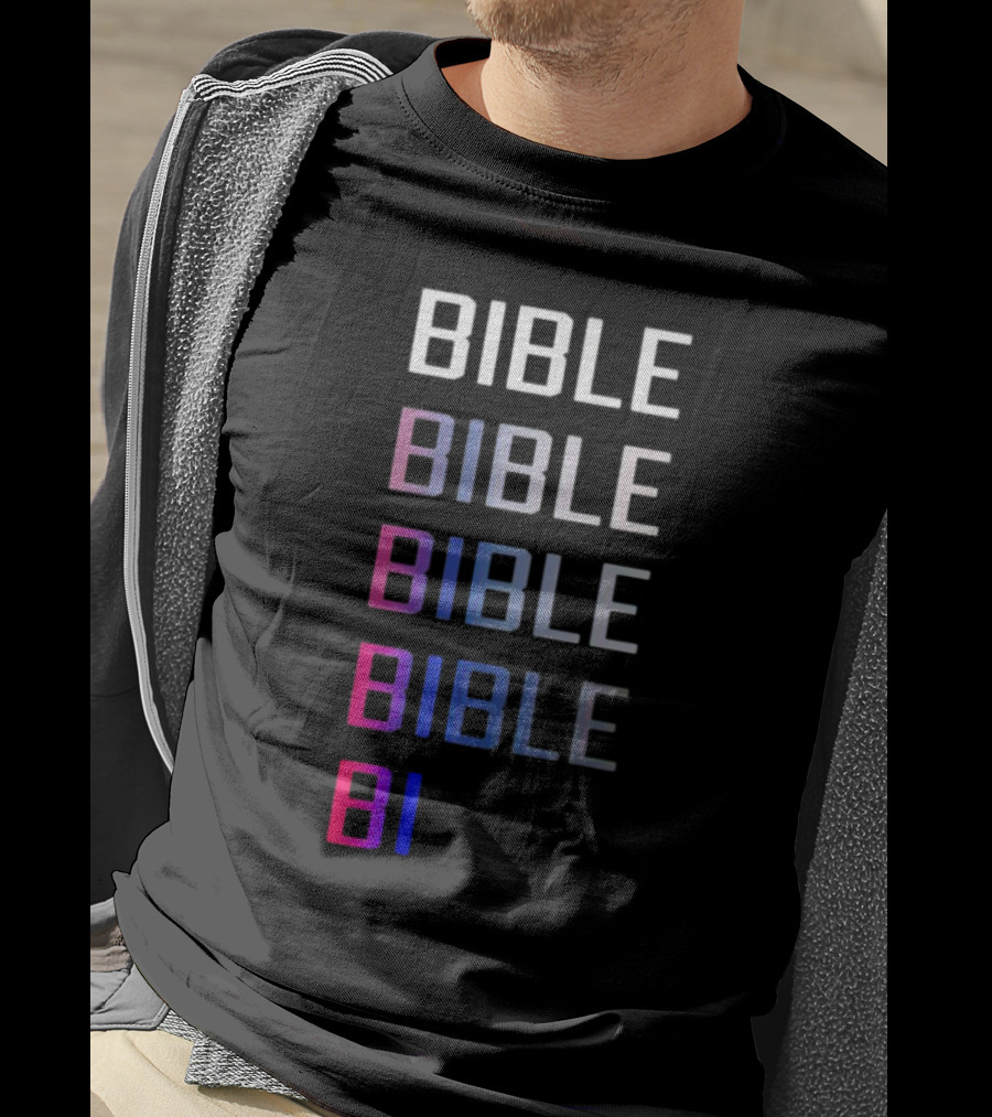 Bible Pride Gradient Multicolor Text Stacked T-Shirt