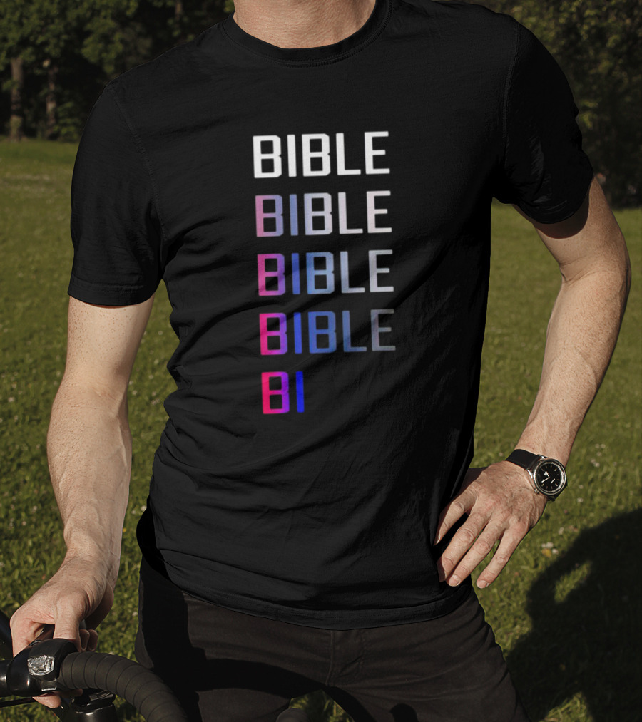 Bible Pride Gradient Multicolor Text Stacked T-Shirt