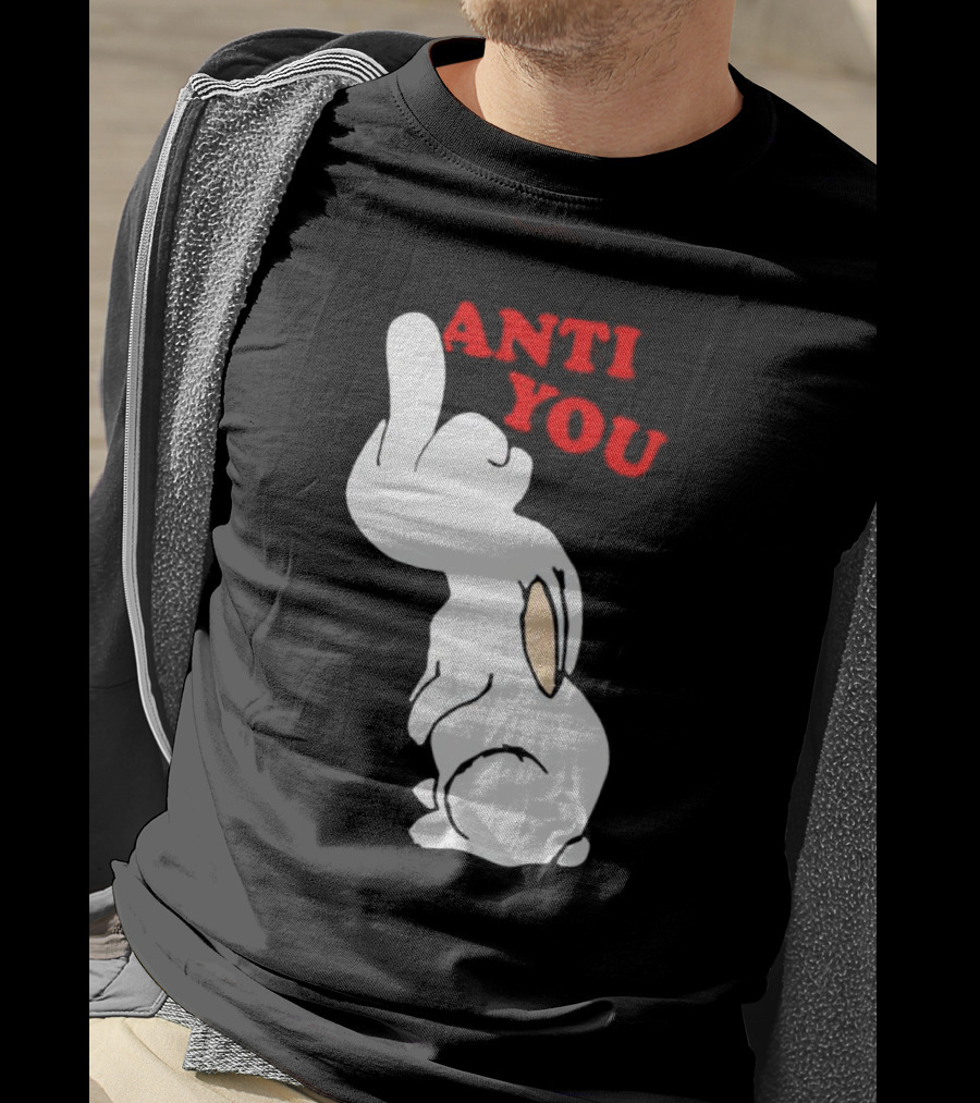 Bunny Anti You Middle Finger Gesture T-Shirt