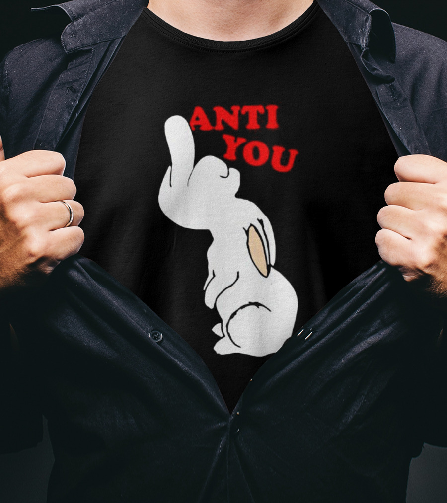Bunny Anti You Middle Finger Gesture T-Shirt