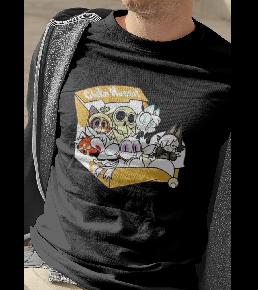 Chikn Nuggit Box Characters Packed In Cute Cartoon T-Shirt