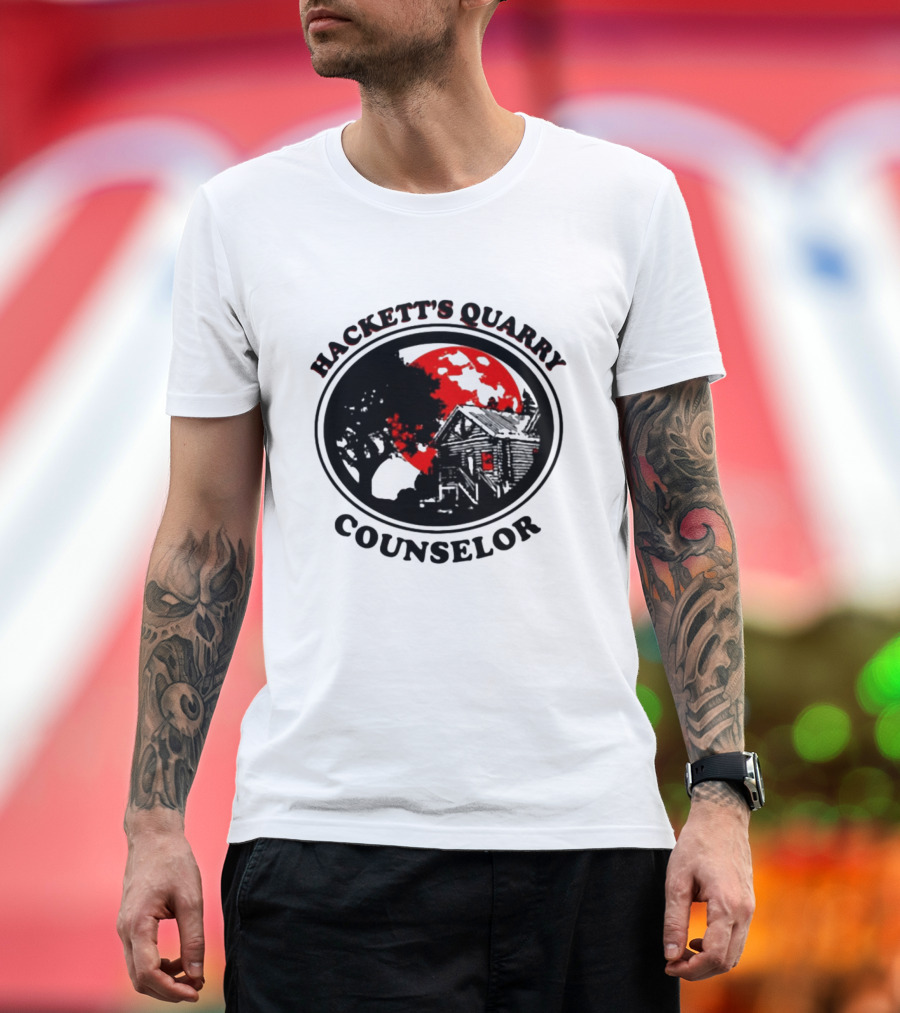 Hackett's Quarry Counselor Cabin Red Moon Forest T-Shirt