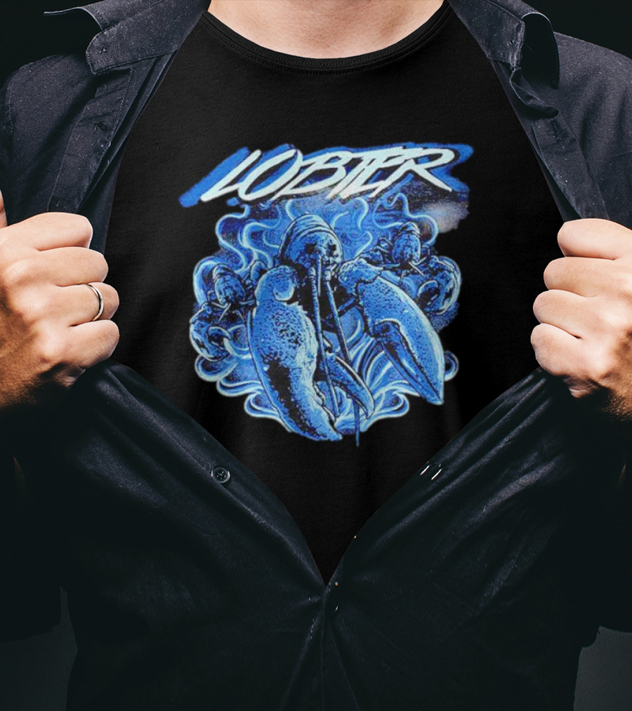 Lobster Merry Christmas Blue Lobster T-Shirt