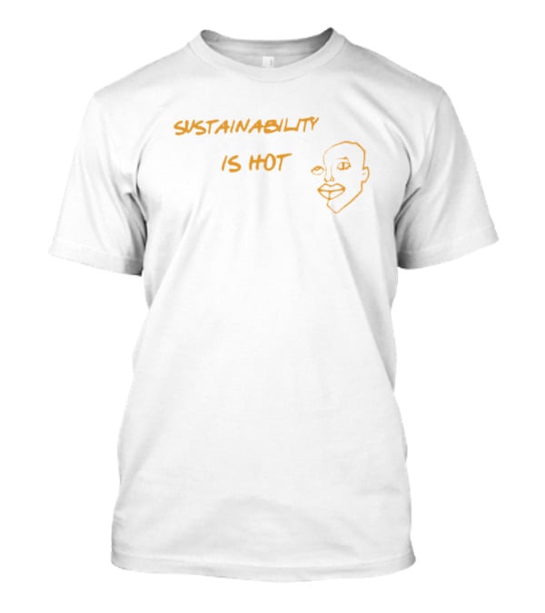 Sustainability Is Hot Yellow Line Art Face T-Shirt