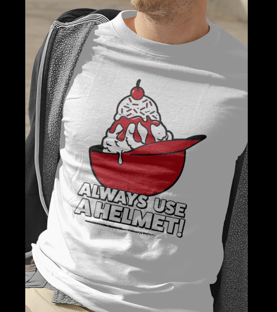 Cincinnati Reds Ice Cream Always Use A Helmet T-Shirt