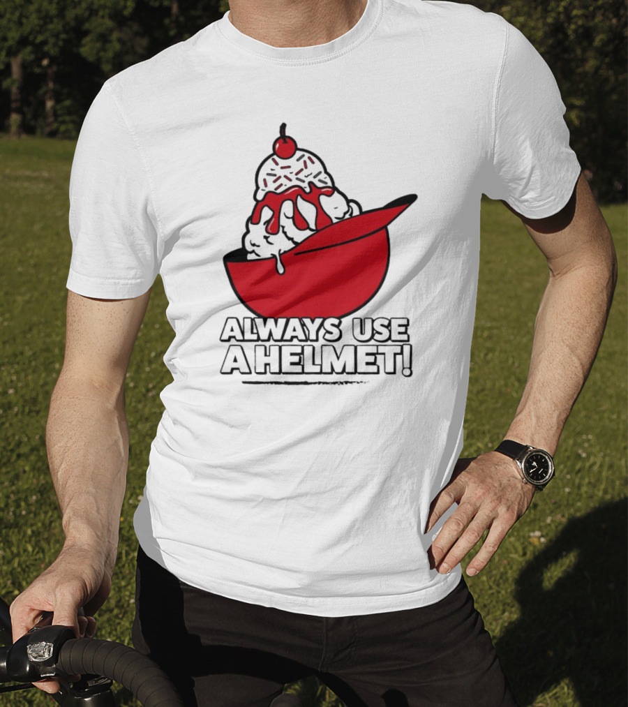 Cincinnati Reds Ice Cream Always Use A Helmet T-Shirt