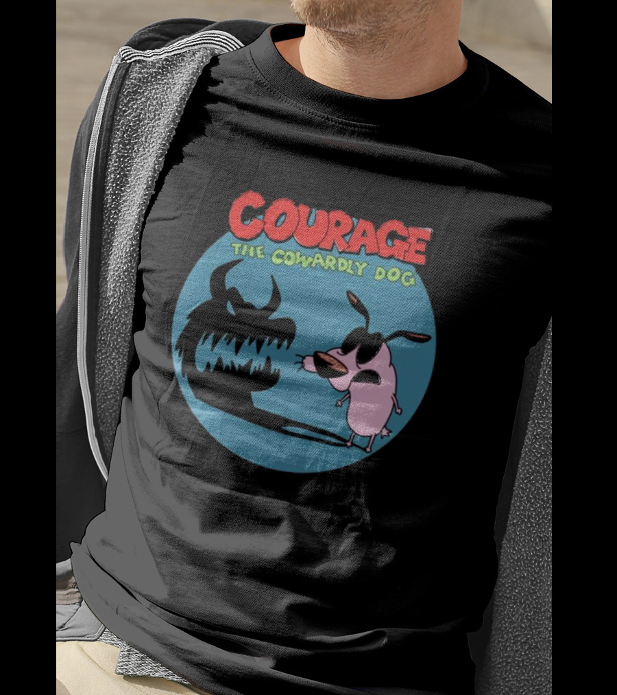 Courage The Cowardly Dog Shadow Monster Confrontation T-Shirt