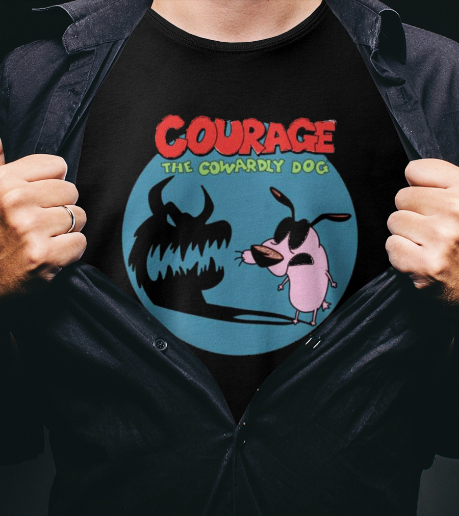 Courage The Cowardly Dog Shadow Monster Confrontation T-Shirt