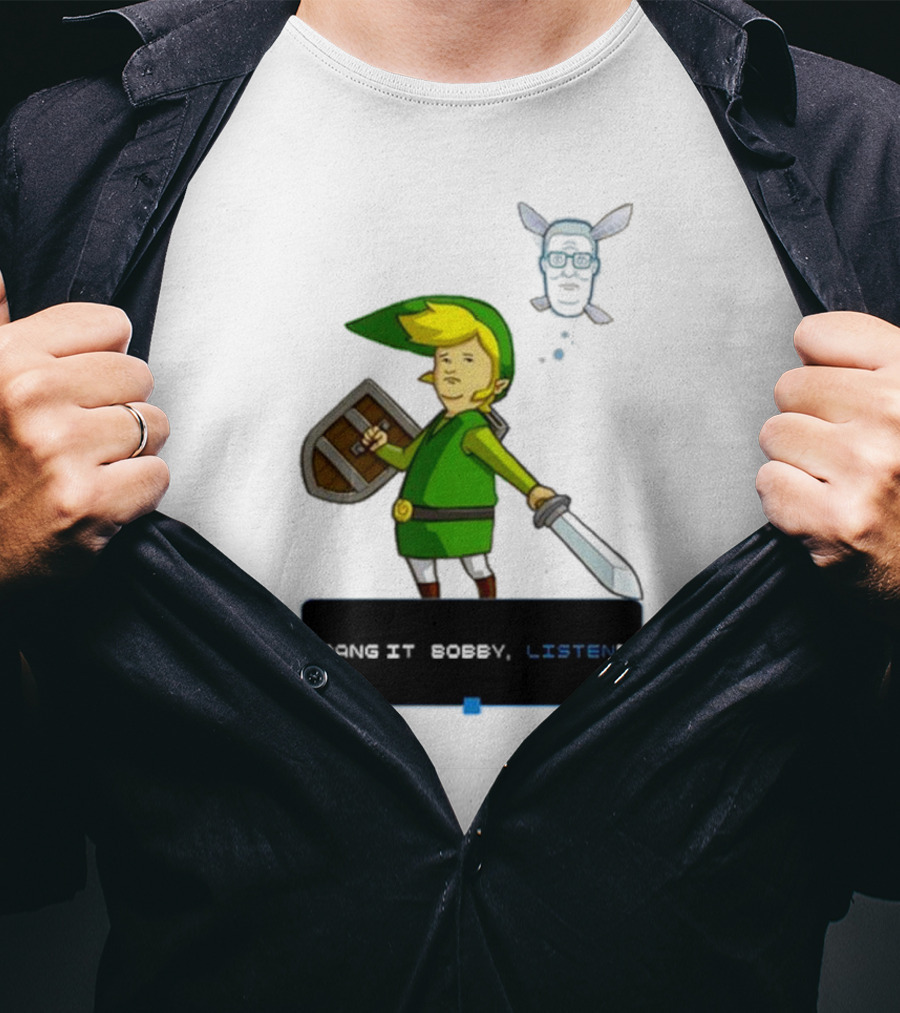 Dang It Bobby Listen Link Parody Navi Crossover T-Shirt