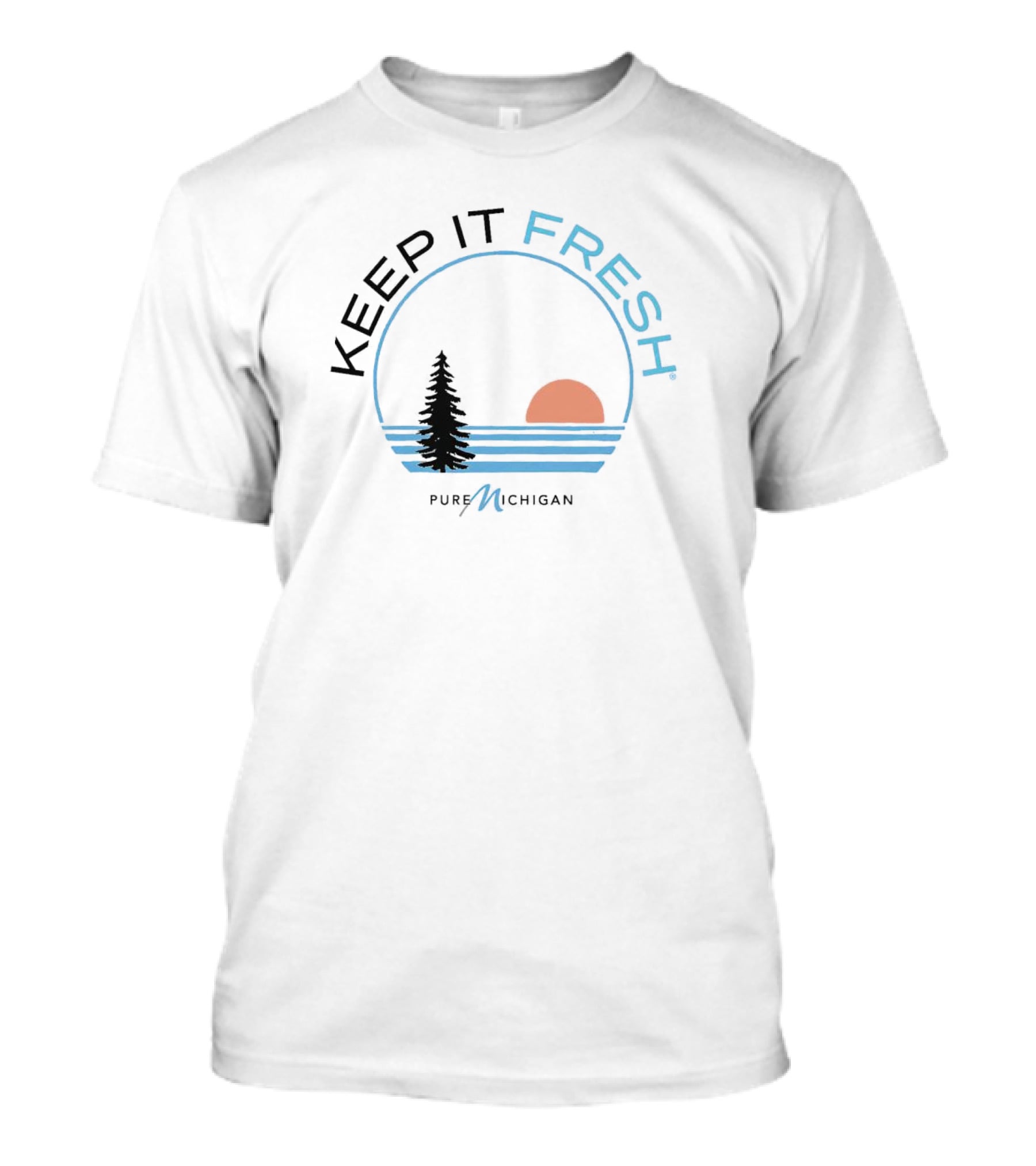 Pure Michigan Keep It Fresh Sunset And Pine Tree T-Shirt