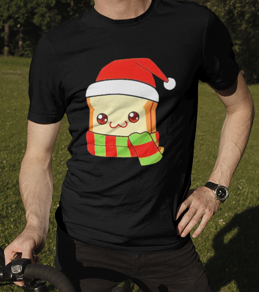 Bundled Bread Christmas Santa Toast Scarf T-Shirt