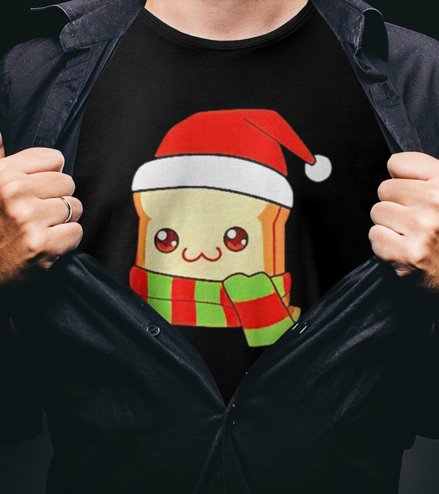 Bundled Bread Christmas Santa Toast Scarf T-Shirt