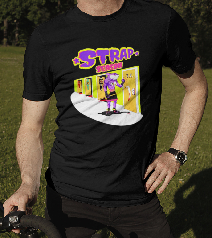 Strap Season Errol Spence Cartoon Character With Belts T.C. Door T-Shirt