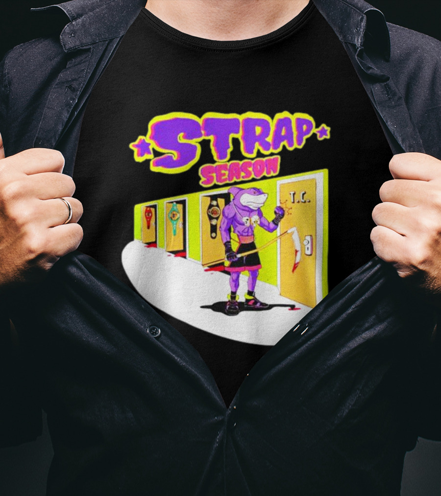 Strap Season Errol Spence Cartoon Character With Belts T.C. Door T-Shirt