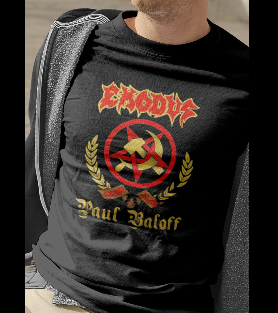 Exodus Paul Baloff 4-25-1960 2-2-2002 Hammer And Sickle Emblem T-Shirt