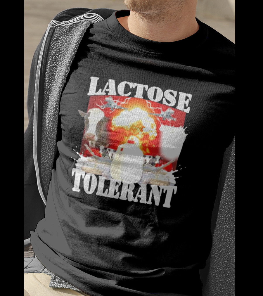 Lactose Tolerant Cow Explosion Milk Jug T-Shirt