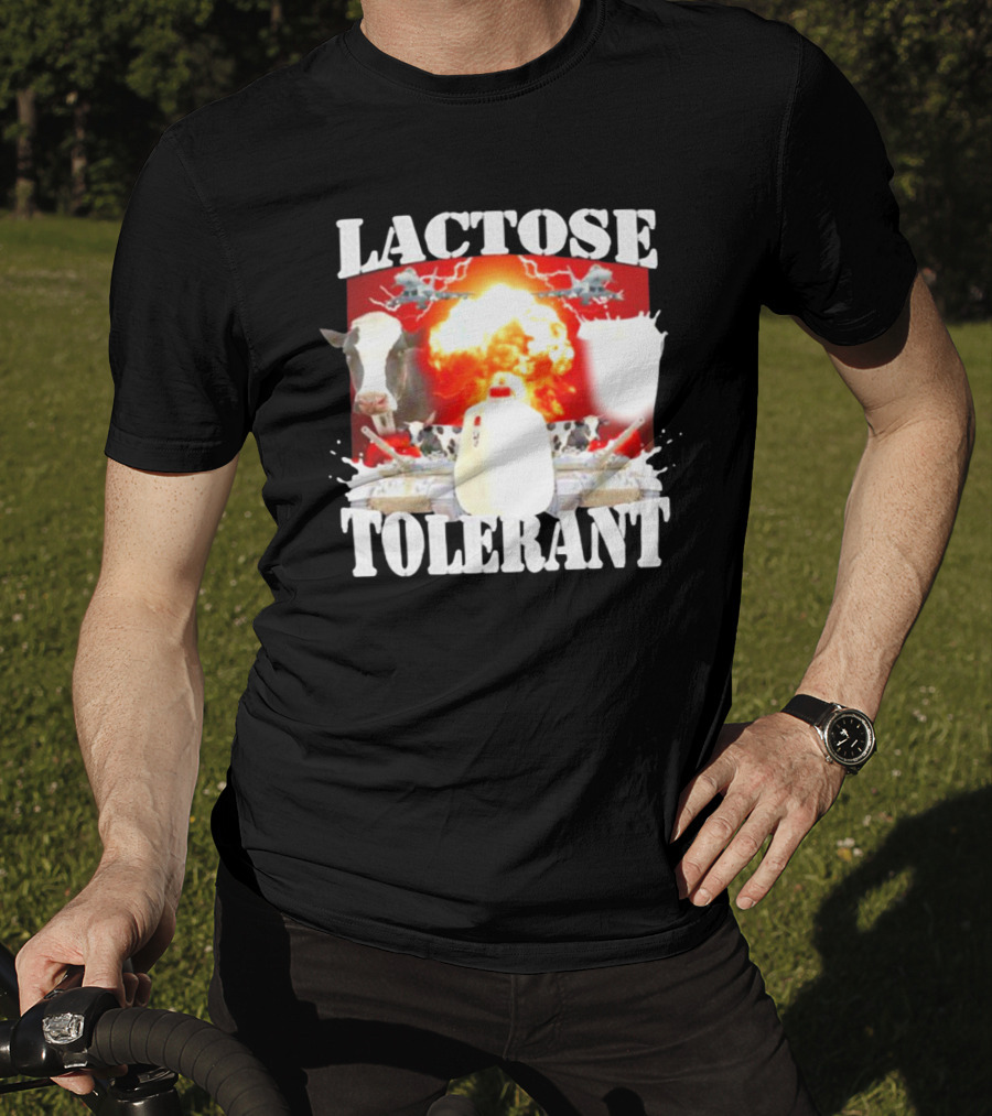 Lactose Tolerant Cow Explosion Milk Jug T-Shirt