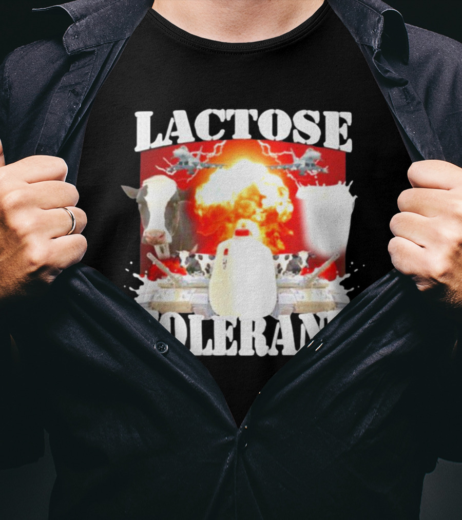 Lactose Tolerant Cow Explosion Milk Jug T-Shirt
