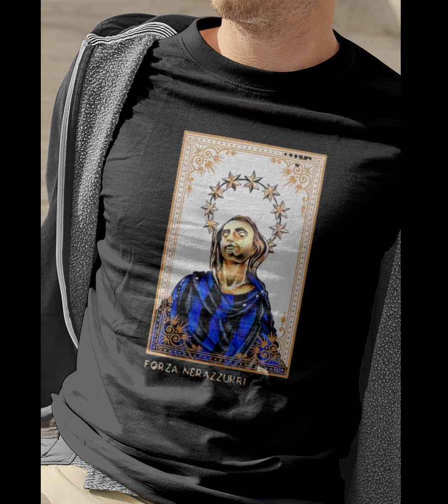 Forza Nerazzurri Madonnina Iconic Blue And Black Halo T-Shirt